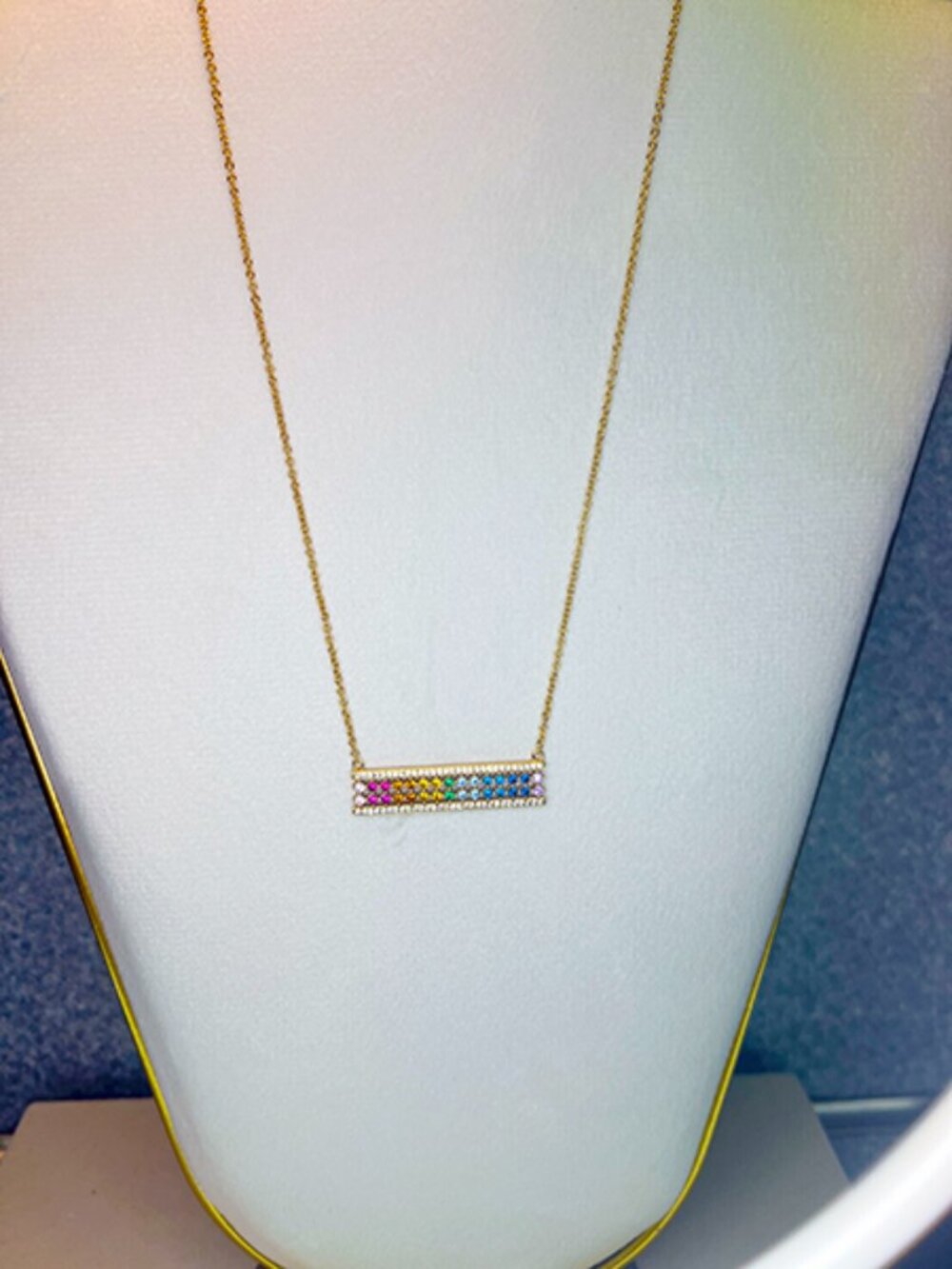 Kurt Geiger | Rainbow Cubic Zirconia Pave Pendant Necklace - NWOT
